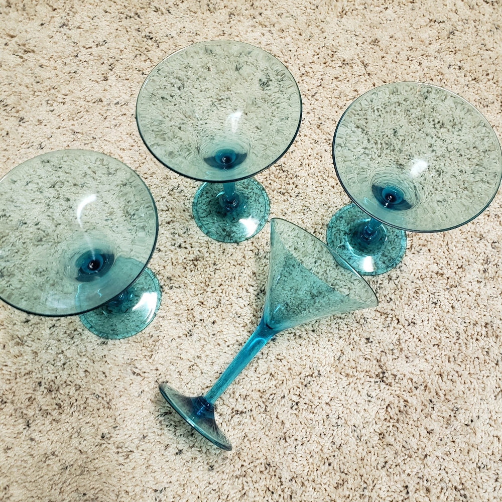 Plastic martini glasses